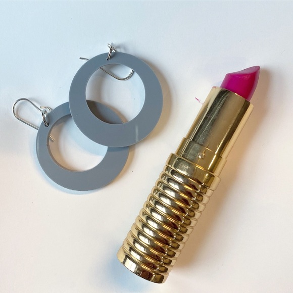 Handmade Retro Mod Style drop hoop earrings - Picture 6 of 6